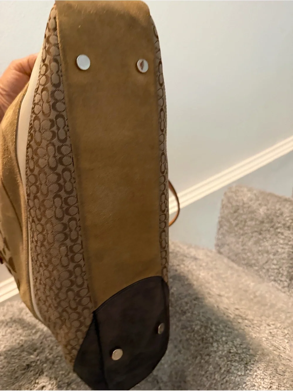Vintage Coach Signature Wave Patchwork Gallery Tote.